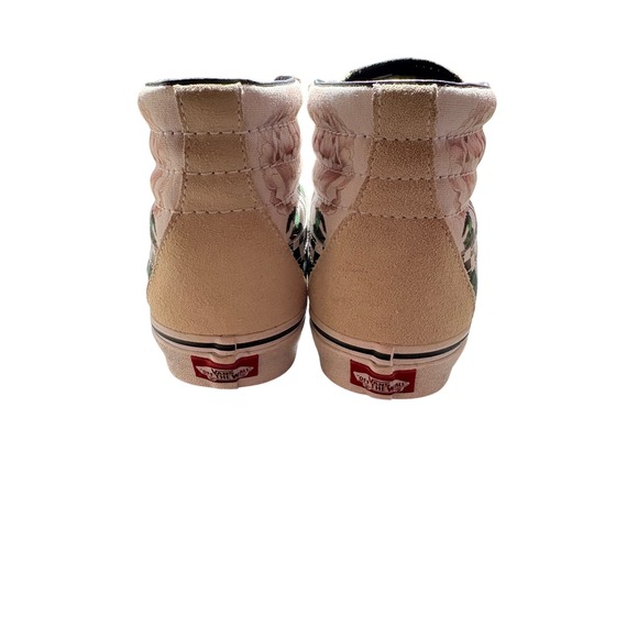 Vans Sk8-Hi Floral Rose Checkerboard Cream White Sneakers Mens 7 Womens 8.5 - Picture 4 of 10